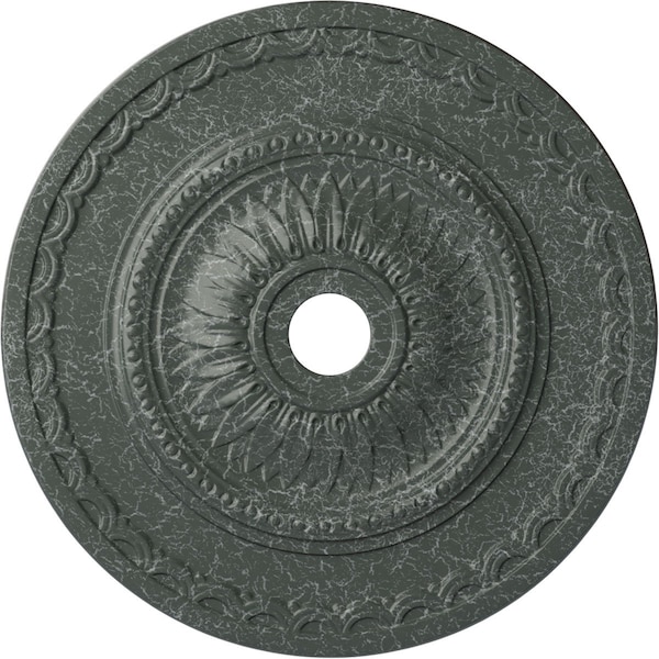 Ekena Millwork Sunflower Medallion (Canopies up to 5 5/8"), 29 1/2"OD x 3 5/8"ID x 1 5/8"P, Athenian Green Crackle CM29SFAGC - main
